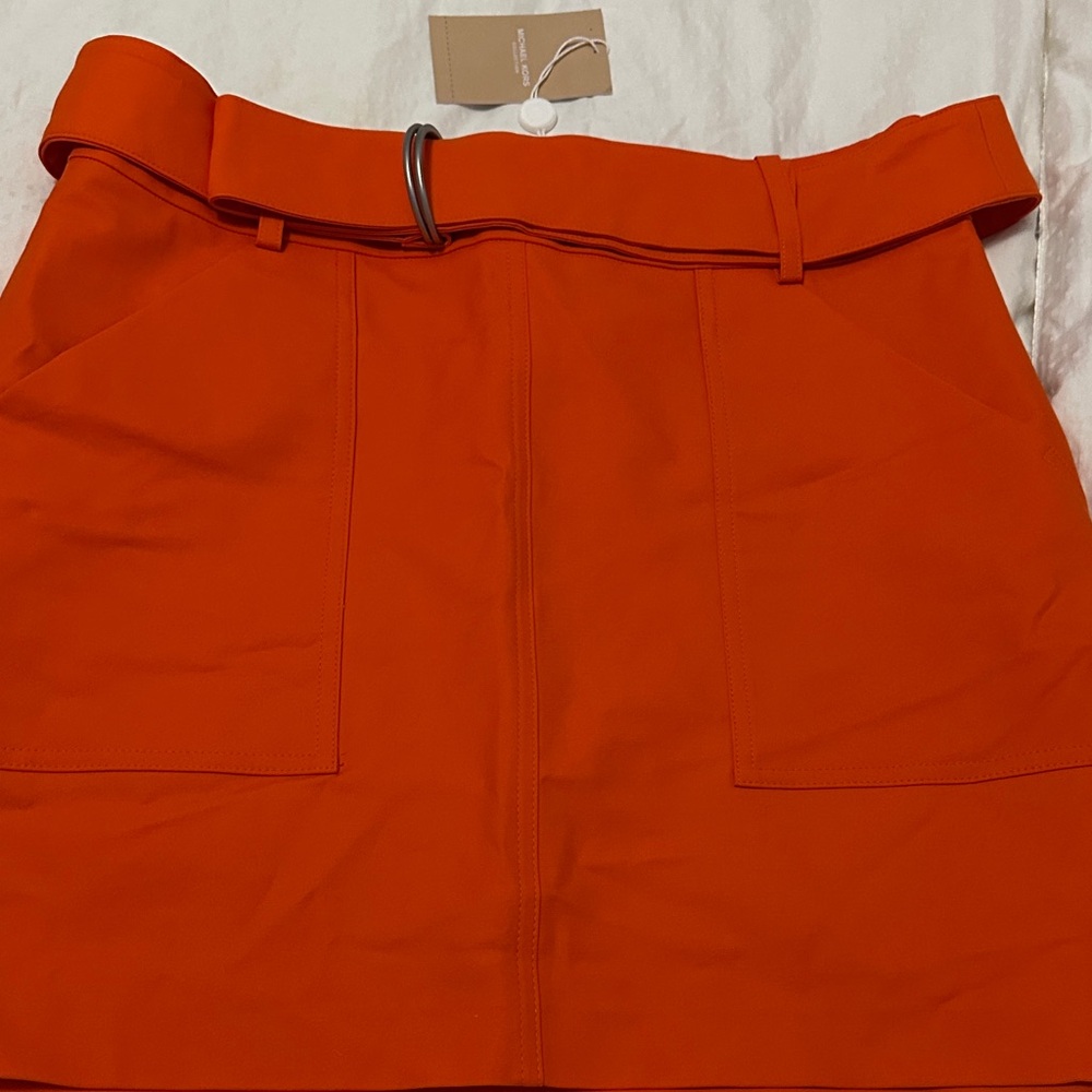 Michael Kors Bold Orange Mini Skirt - Picture 2 of 8